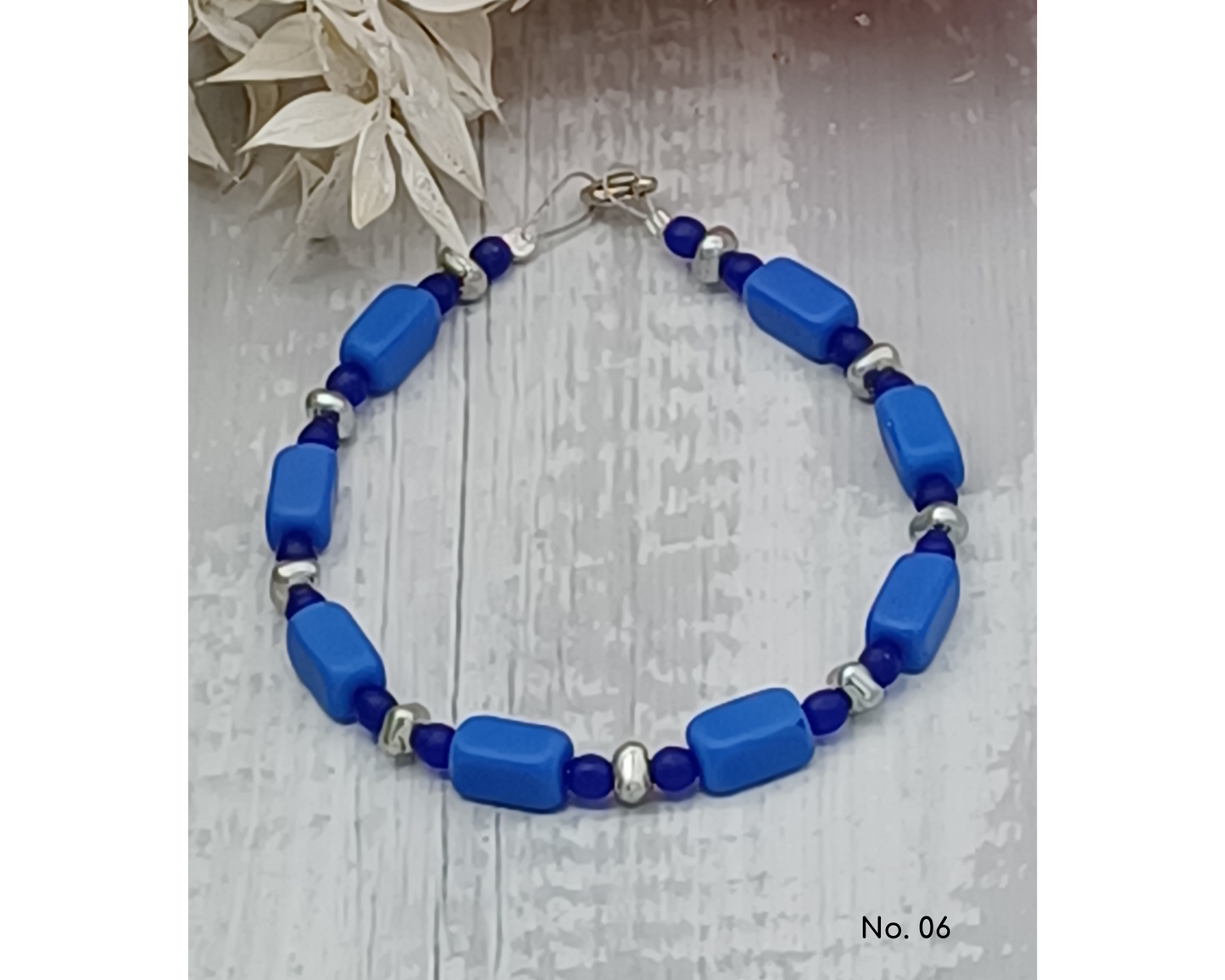 Armband Glasperlen Perlen Rechteck 4mm Perle- Nicole