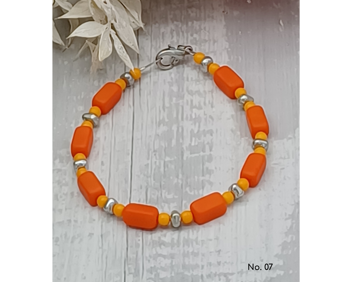 Armband Glasperlen Perlen Rechteck 4mm Perle- Nicole