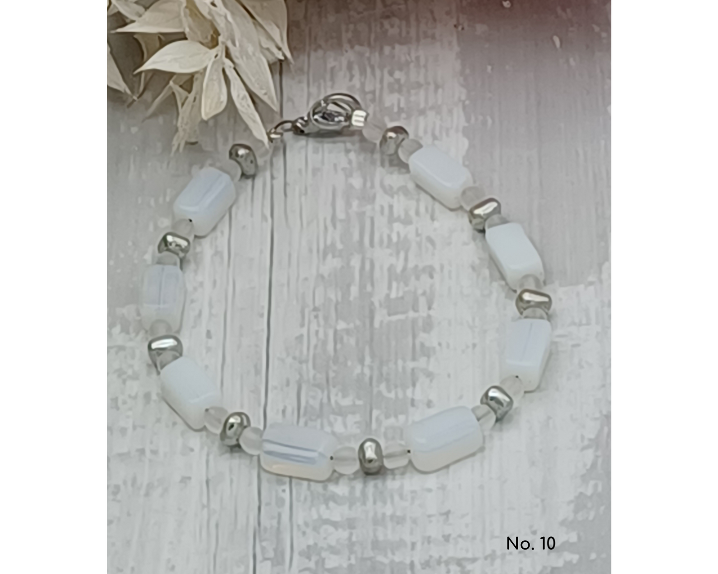Armband Glasperlen Perlen Rechteck 4mm Perle- Nicole