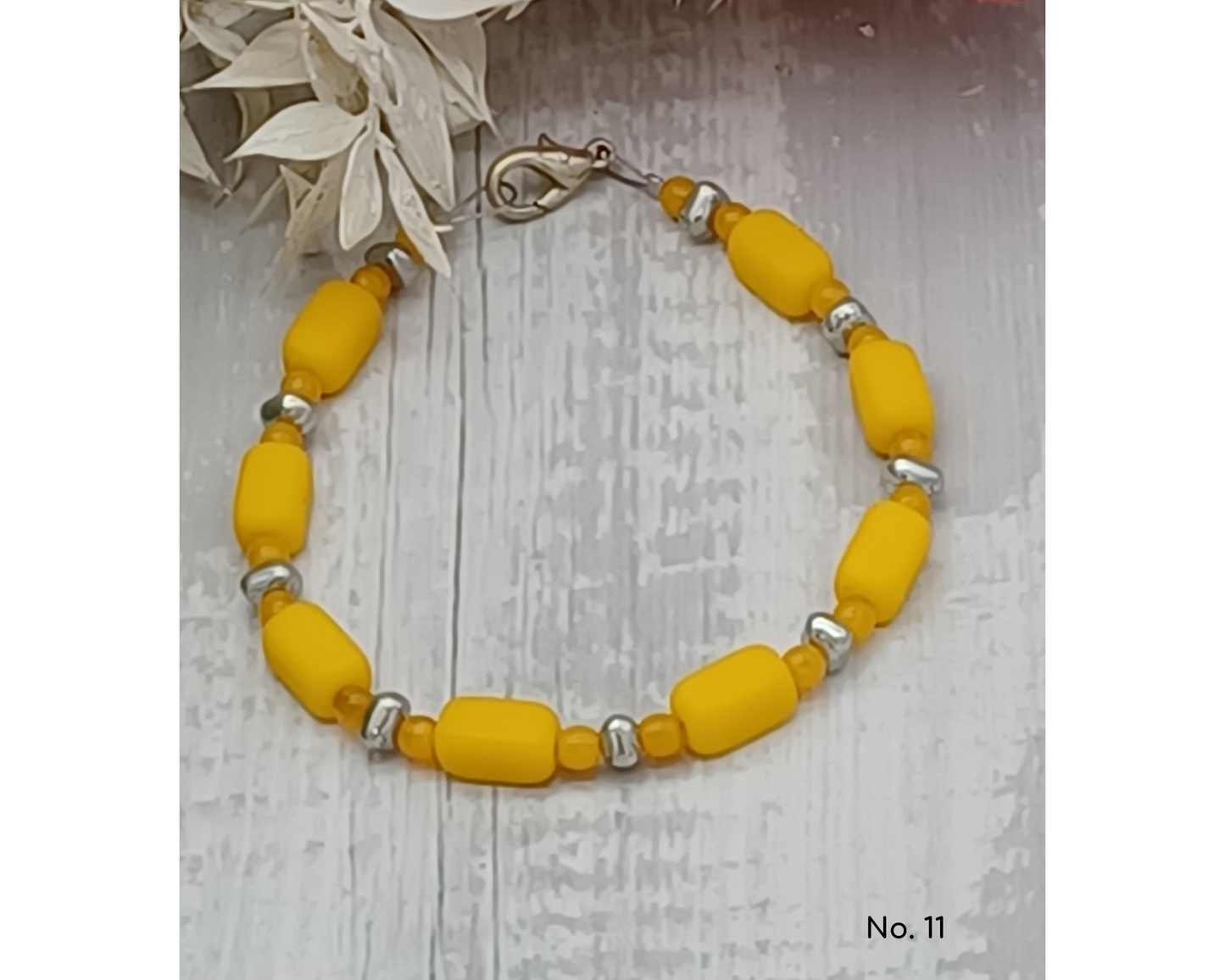 Armband Glasperlen Perlen Rechteck 4mm Perle- Nicole