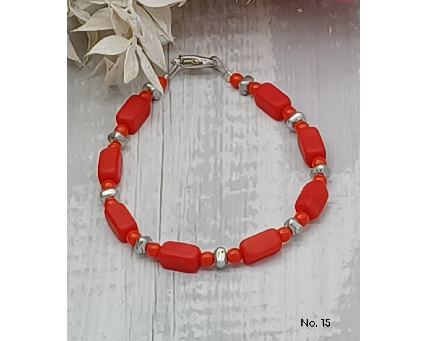 Armband Glasperlen Perlen Rechteck 4mm Perle- Nicole