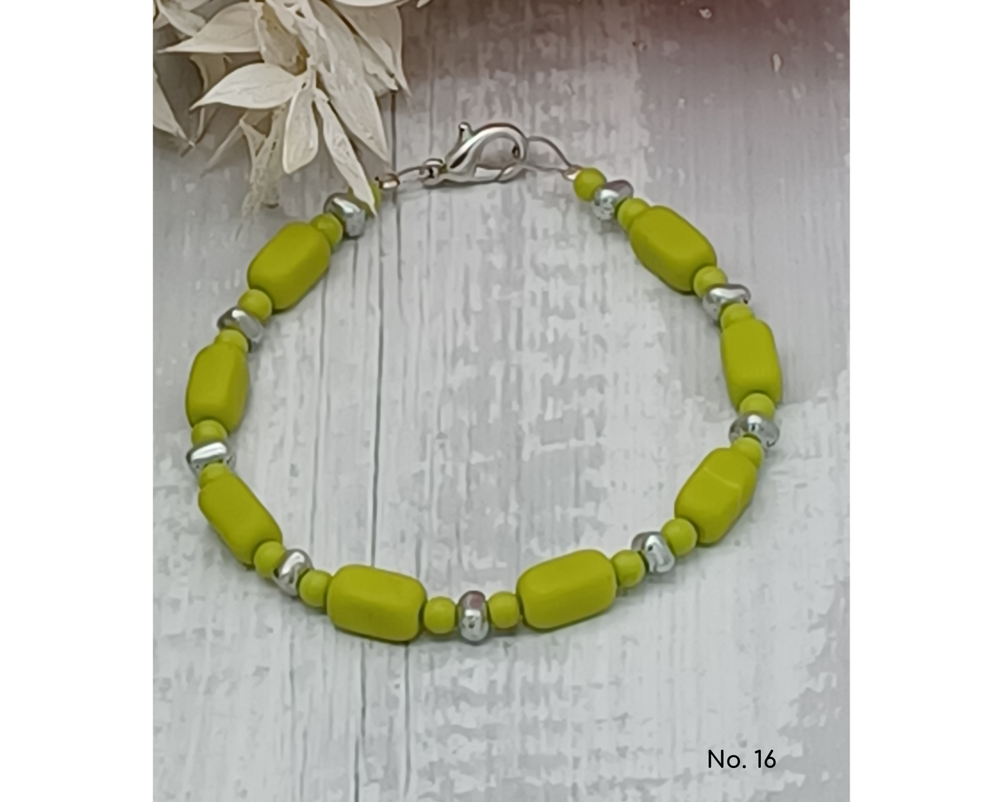 Armband Glasperlen Perlen Rechteck 4mm Perle- Nicole