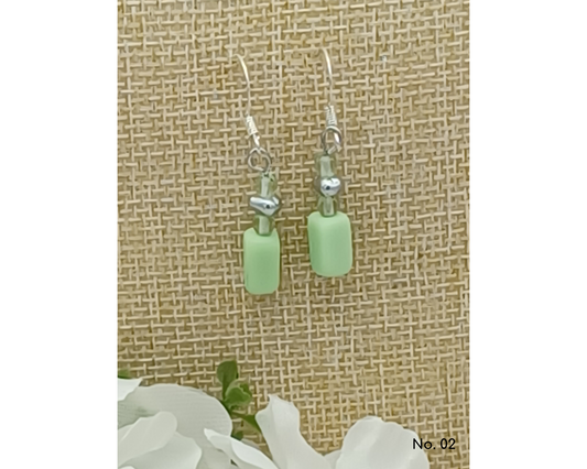 Ohrring Glasperlen Perlen Rechteck 4mm Perle- Nicole