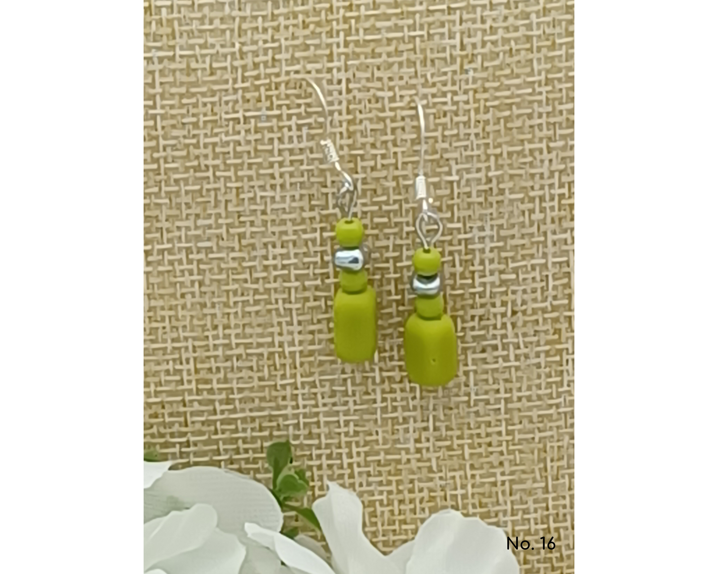 Ohrring Glasperlen Perlen Rechteck 4mm Perle- Nicole