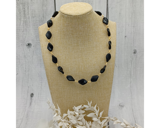 Unikat Böhmische Glasperlen Raute Gold-Selina