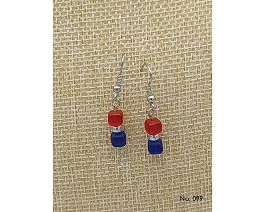 Ohrringe Glasperlen, Würfelform, Lillie