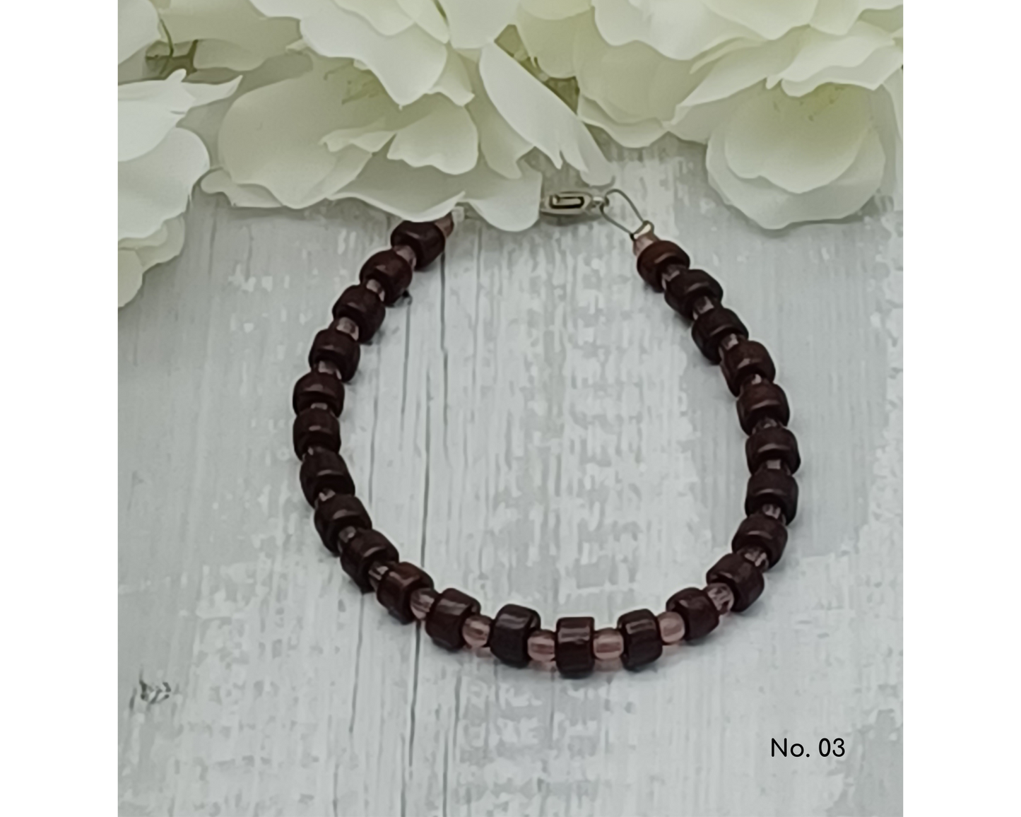 Armband Keramik Perlen Linse 6mm- Ella
