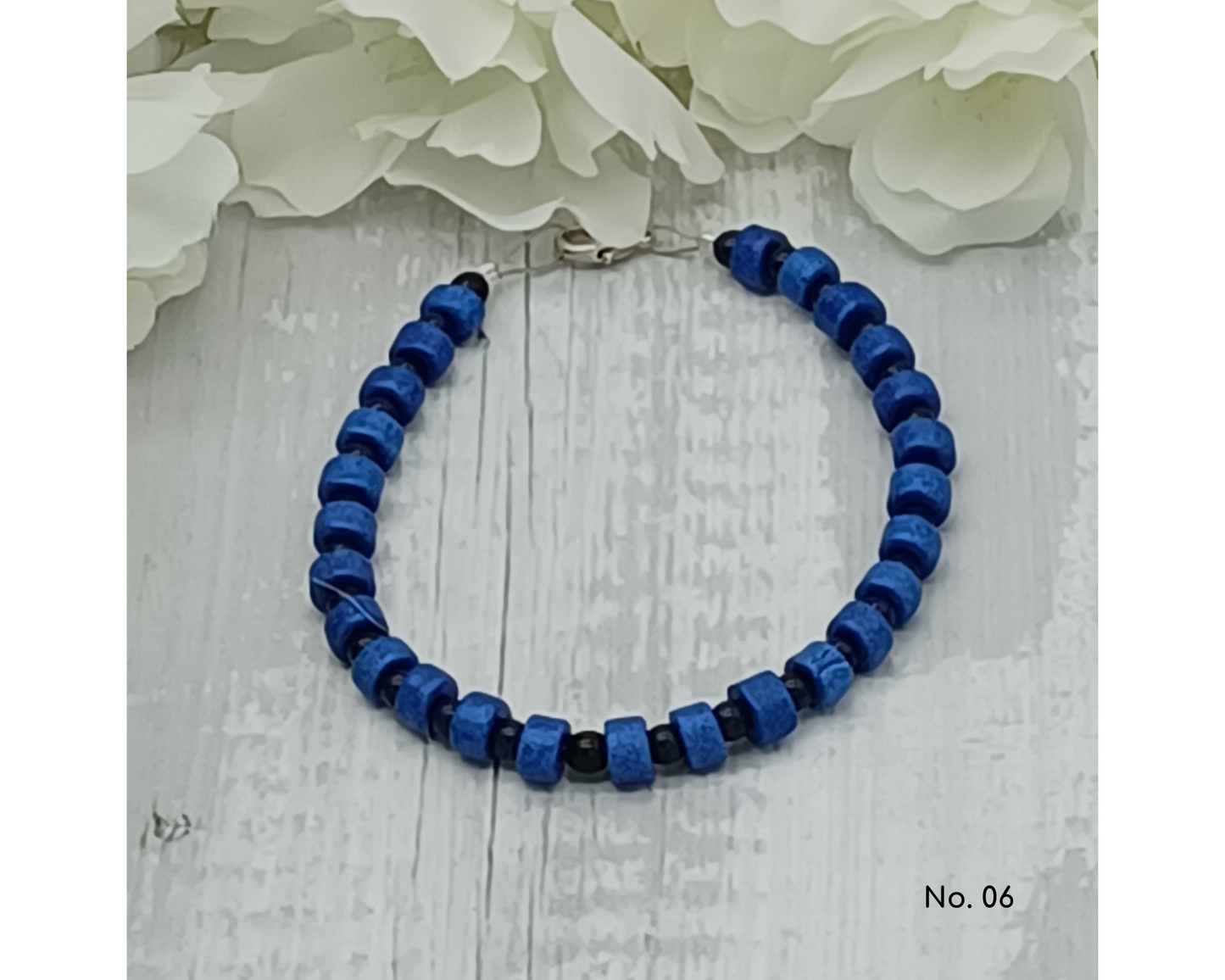 Armband Keramik Perlen Linse 6mm- Ella