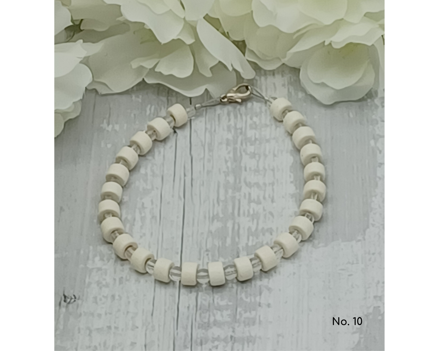 Armband Keramik Perlen Linse 6mm- Ella