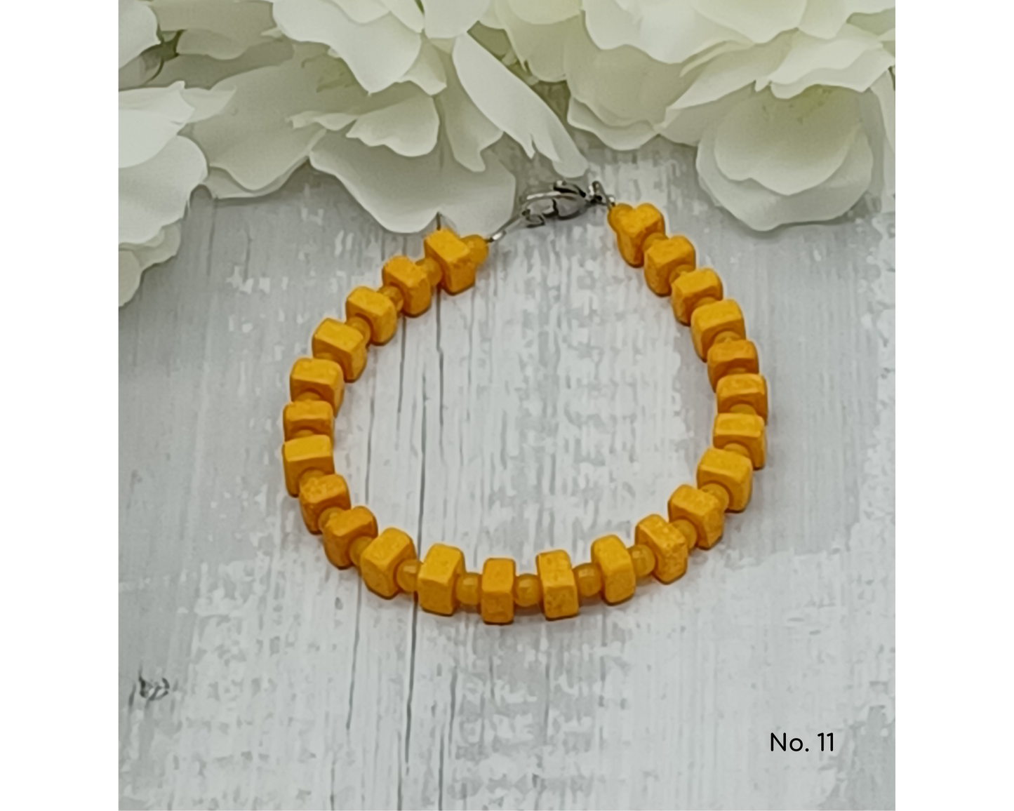 Armband Keramik Perlen Linse 6mm- Ella