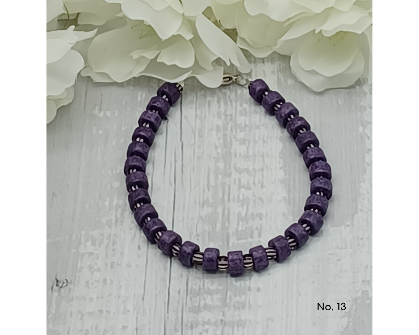 Armband Keramik Perlen Linse 6mm- Ella