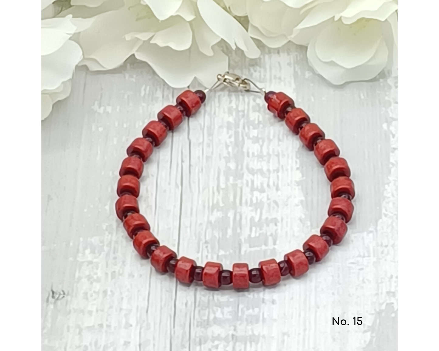 Armband Keramik Perlen Linse 6mm- Ella