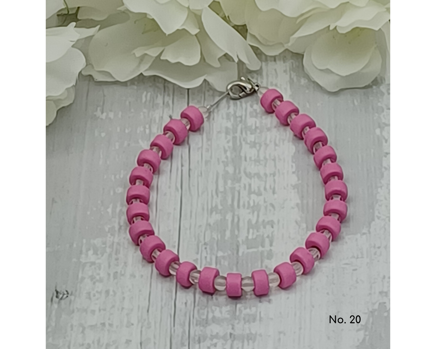 Armband Keramik Perlen Linse 6mm- Ella