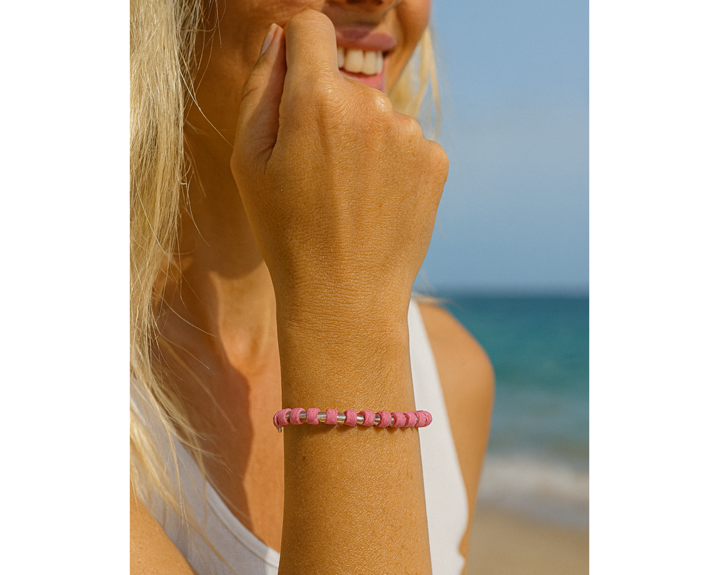 Armband Keramik Perlen Linse 6mm- Ella