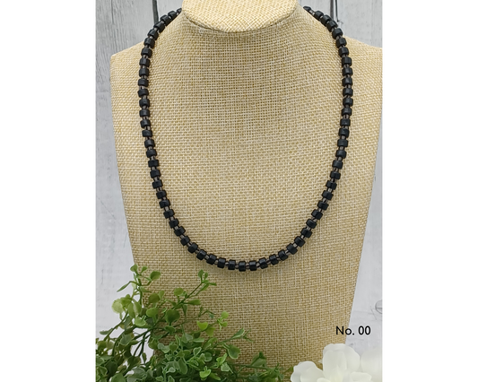 Halskette Keramik Perlen Linse 6mm- Ella