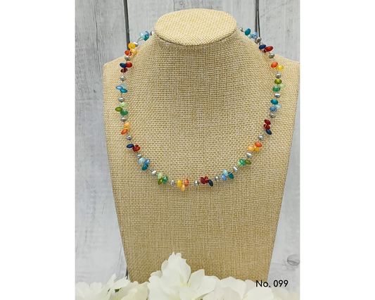 Halskette Polarisperlen- 6 mm Linsen- Perlen, Silke