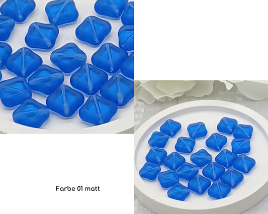 Plättchen Raute, flach, matt, 10 Stück