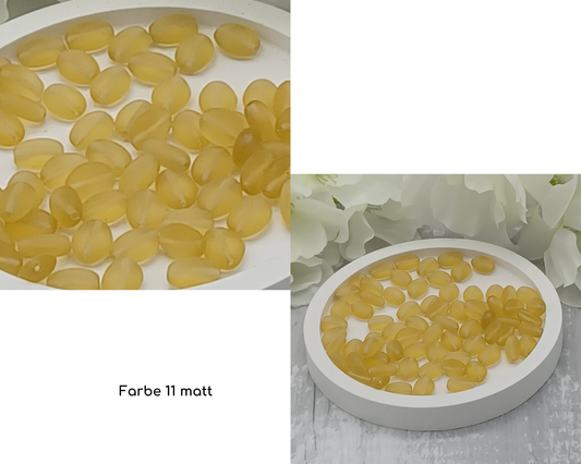 Plättchen, Oval / Bohne klein matt, 15 Stück