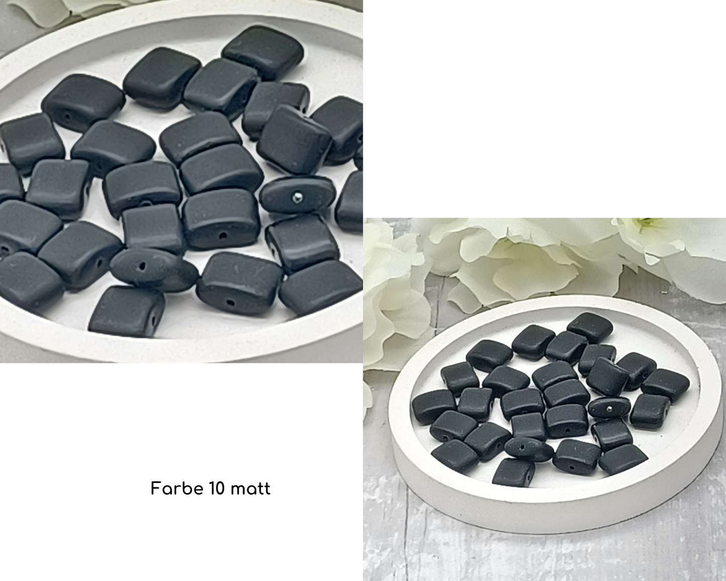 Plättchen Rechteck flach, matt 10 Stück