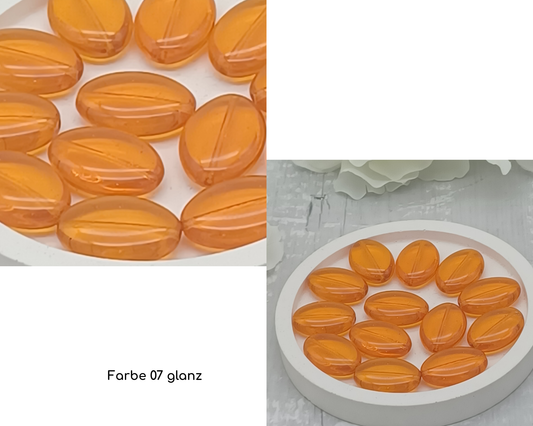 Plättchen, flach olive, glanz, 10 Stück