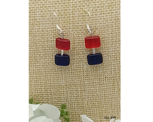 Ohrringe Glasperlen, Klassiker in Kissenform, Anna