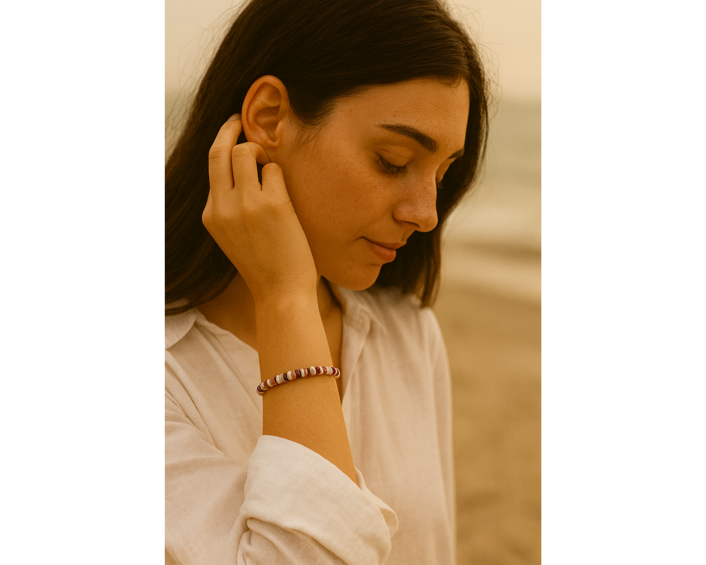 Armband Glasperlen, Linse glanz, Mina