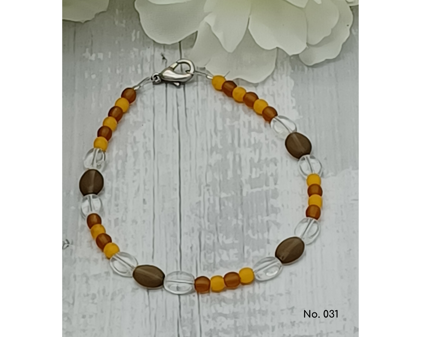 Armband Glasperlen Perlen und Bohnenform- Tina