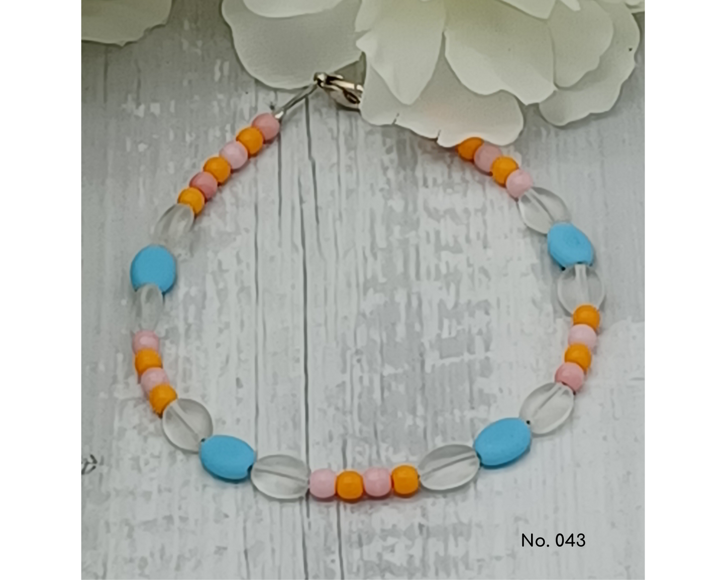 Armband Glasperlen Perlen und Bohnenform- Tina