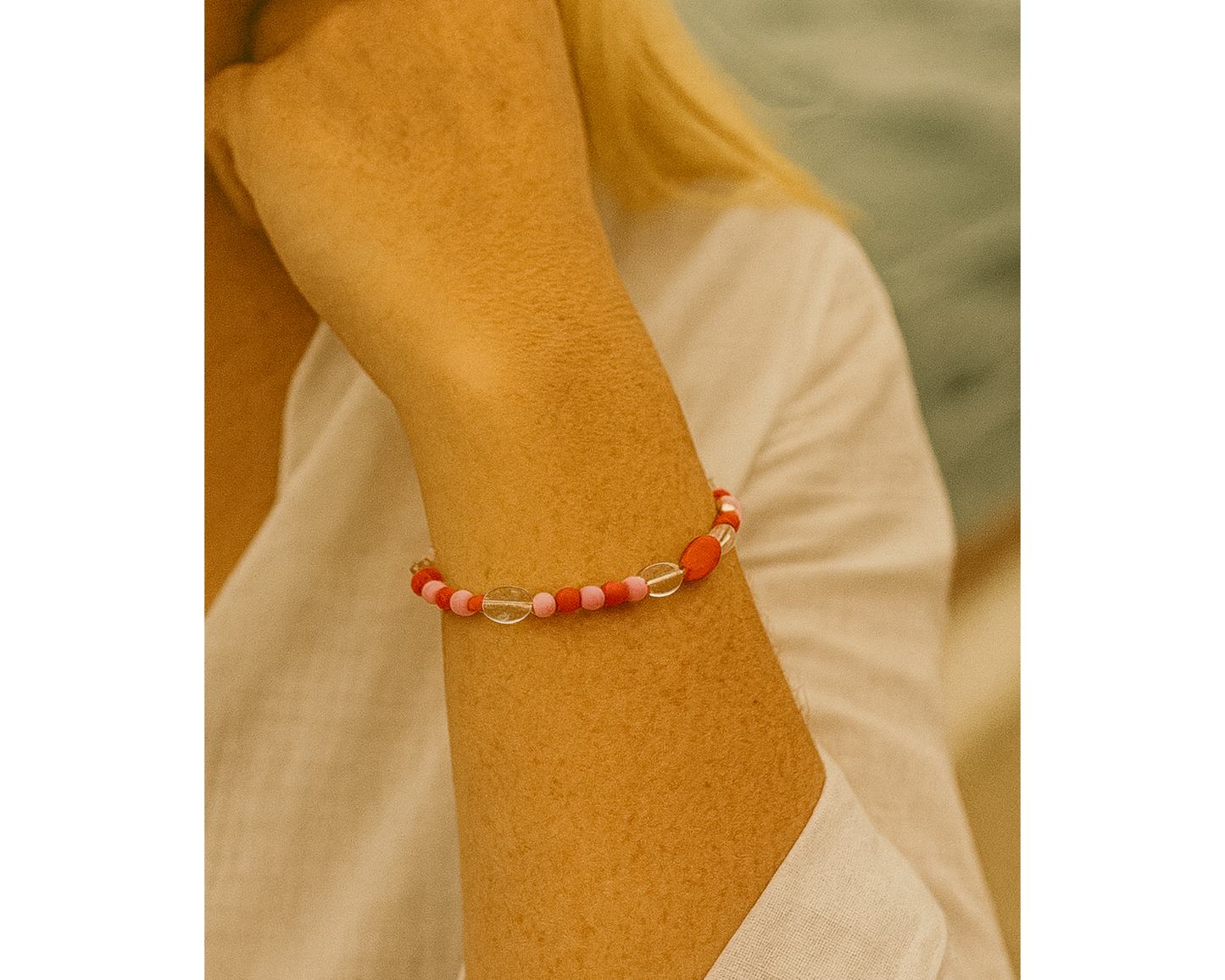 Armband Glasperlen Perlen und Bohnenform- Tina
