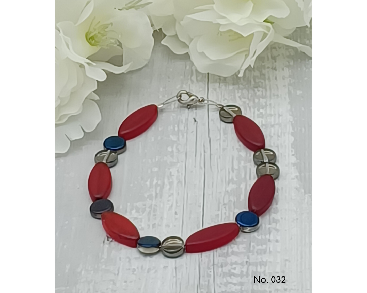 Armband Glasperlen, in ovaler Form Stella