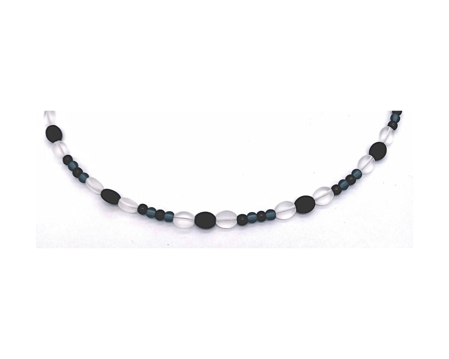 perleperle Modeschmuck handgefertigt BK213 Sonnenbrillenbänder 026 schwarz weiß