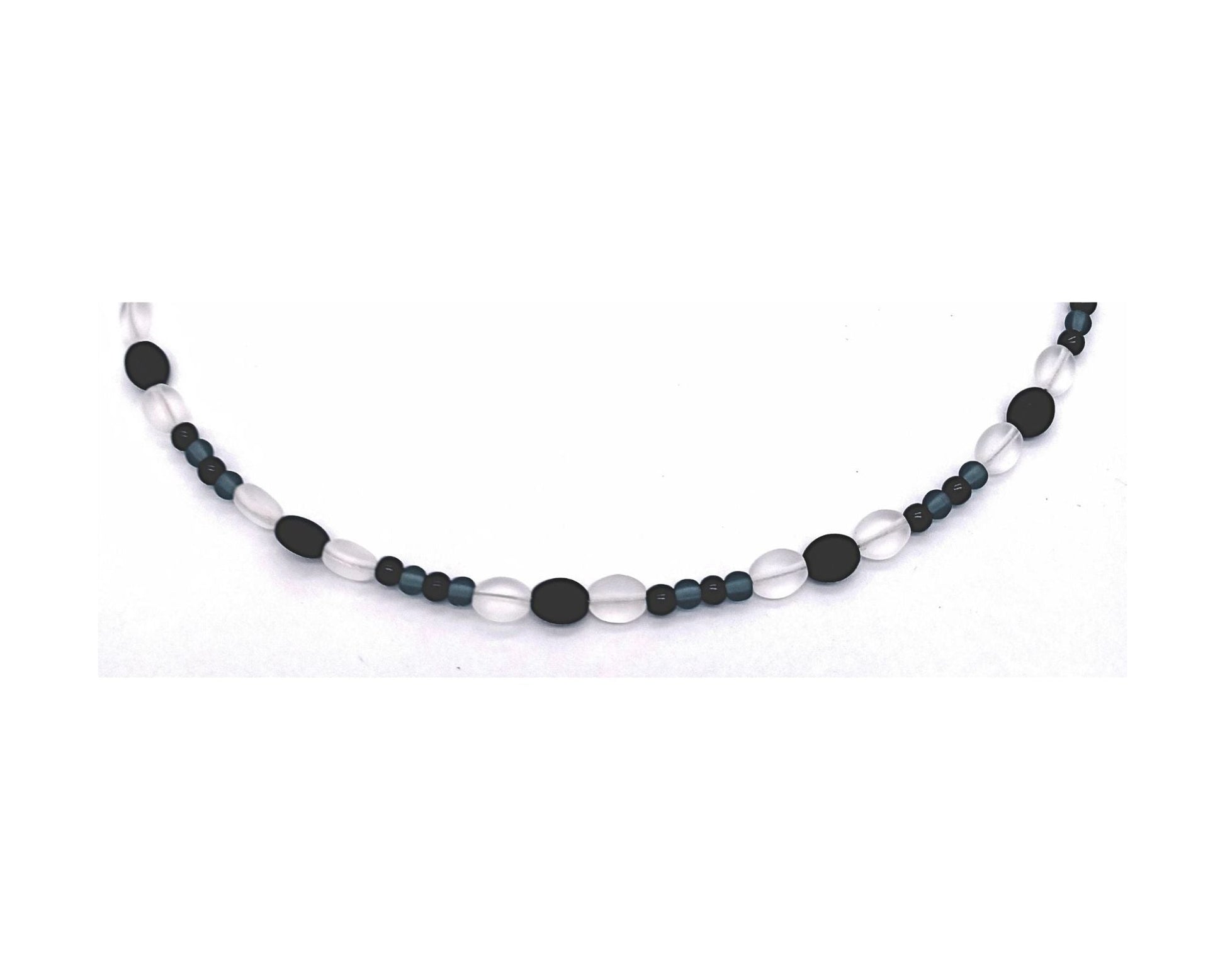 perleperle Modeschmuck handgefertigt BK213 Sonnenbrillenbänder 026 schwarz weiß