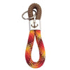 [perleperle] - Segelseil Schlüsselanhänger, braun / orange, Anker - Schlüsselanhänger - [handgefertigter Modeschmuck]
