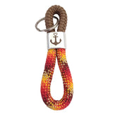 [perleperle] - Segelseil Schlüsselanhänger, braun / orange, Anker - Schlüsselanhänger - [handgefertigter Modeschmuck]