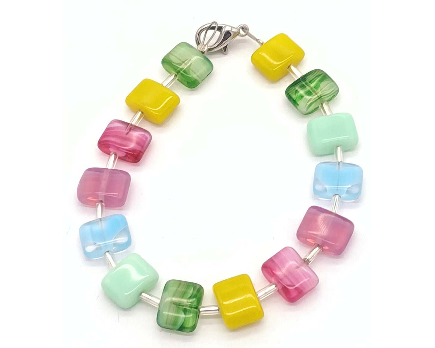 Armband Florence - Böhmische Glasperlen in Kissenform - Der Klassiker