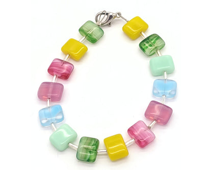 Armband Florence - Böhmische Glasperlen in Kissenform - Der Klassiker