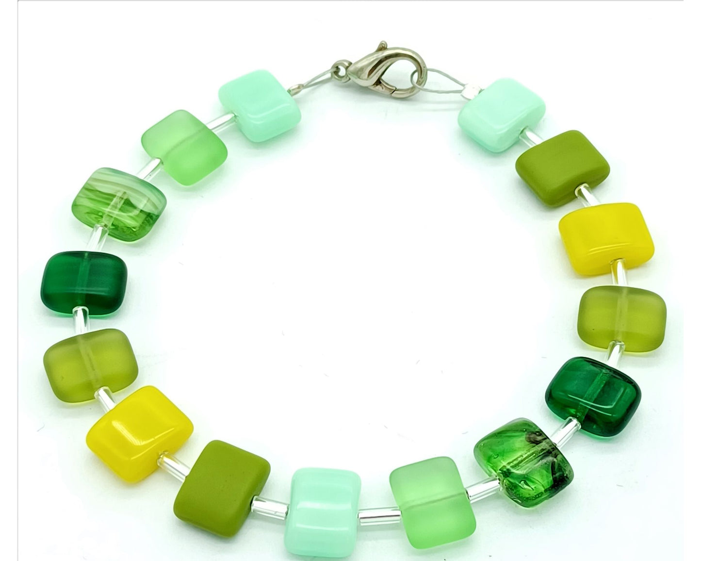 Armband Florence - Böhmische Glasperlen in Kissenform - Der Klassiker