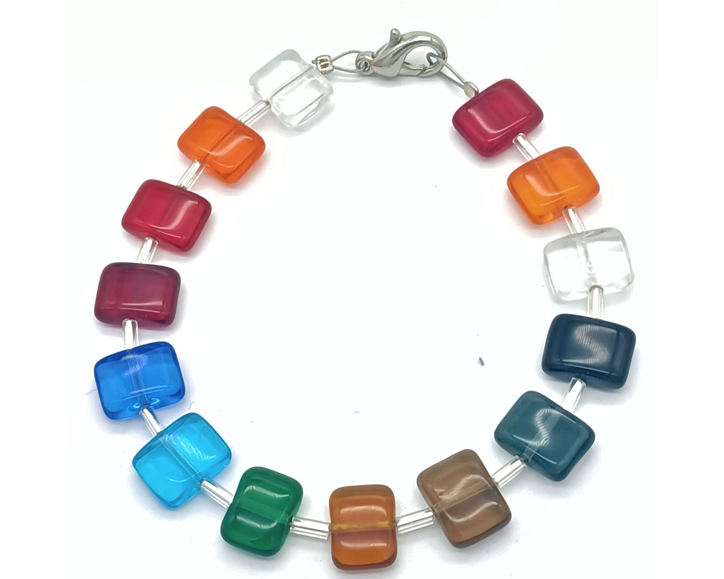 Armband Florence - Böhmische Glasperlen in Kissenform - Der Klassiker