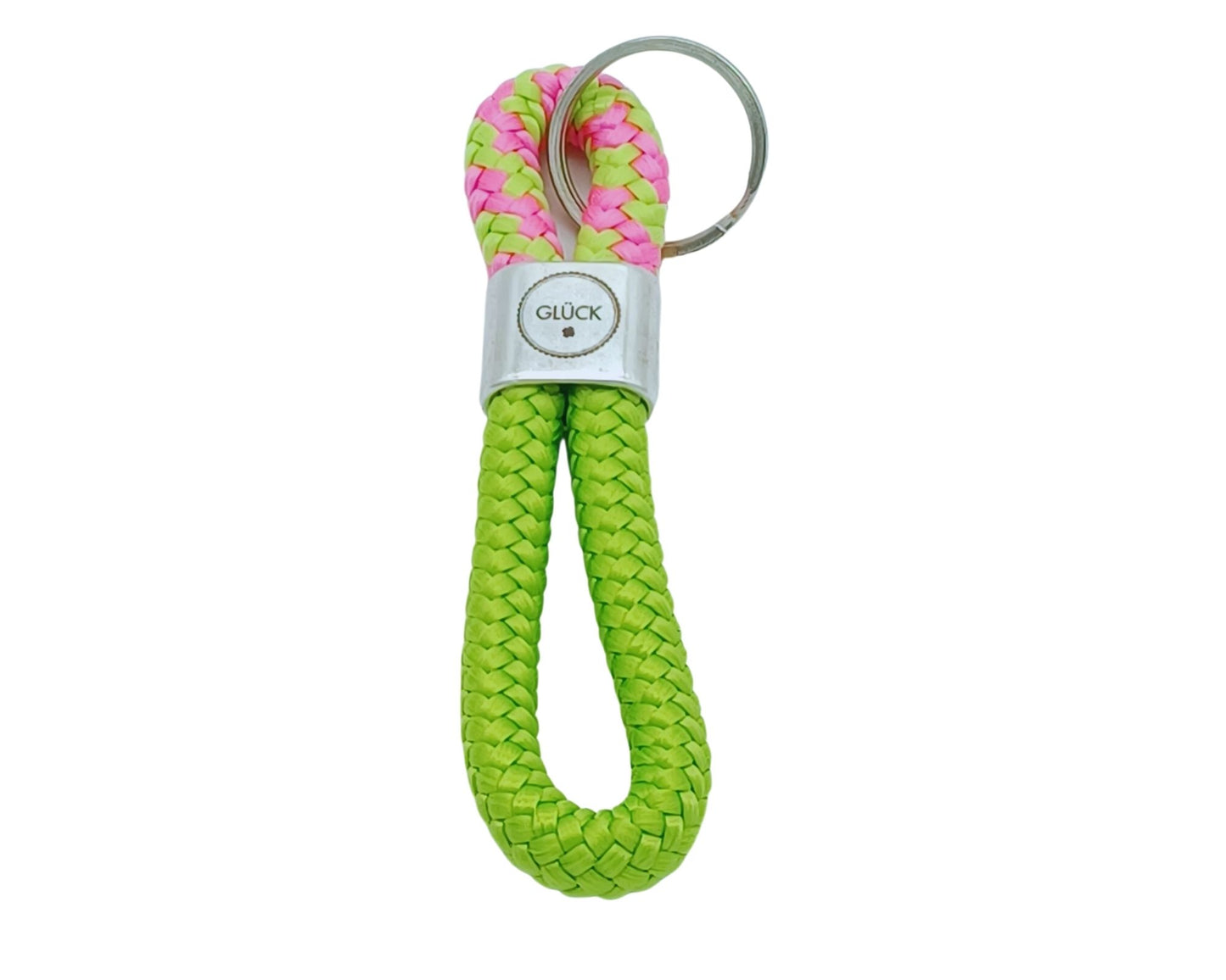 Segelseil Schlüsselanhänger, grün/ grün pink, Glück