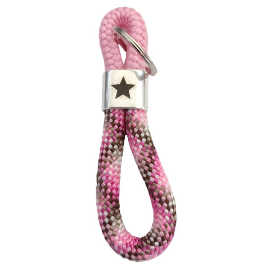 Segelseil Schlüsselanhänger, rosa/ pink- Stern