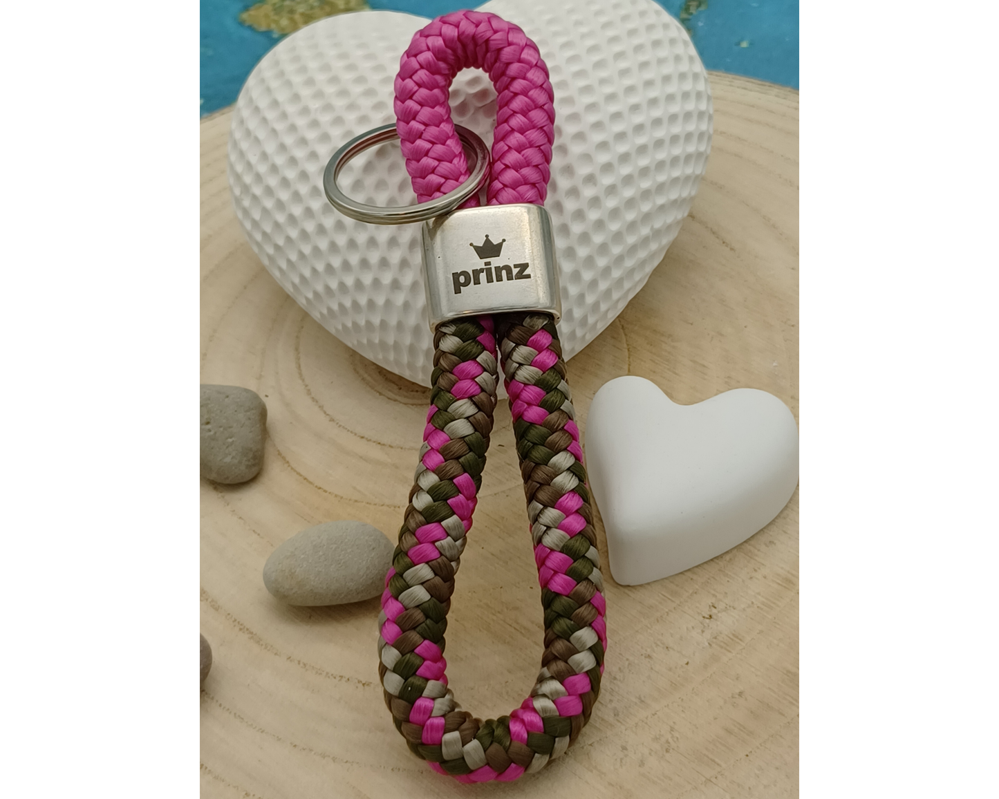 Segelseil 8er Schlüsselanhänger 10mm, pinz, braun pink