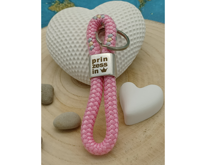 Segelseil 8er Schlüsselanhänger 10mm, pinzessin, rosa