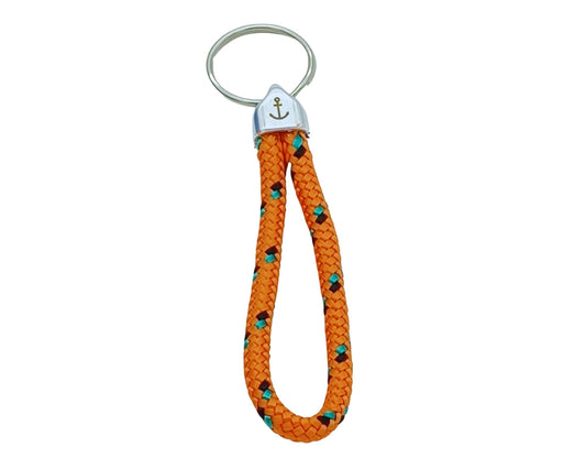 Segelseil Schlüsselanhänger 5mm Einfachschlaufe, orange, Anker