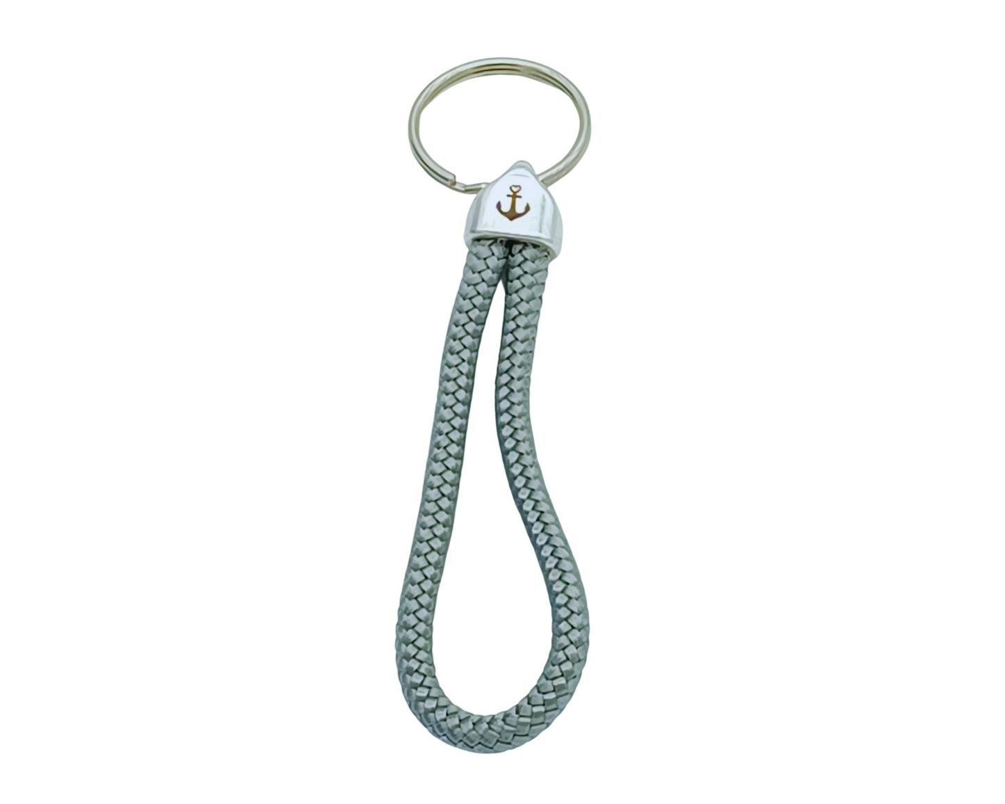 Segelseil Schlüsselanhänger 5mm Einfachschlaufe, grau, Anker
