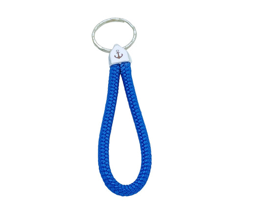 Segelseil Schlüsselanhänger 5mm Einfachschlaufe, royal blau, Anker