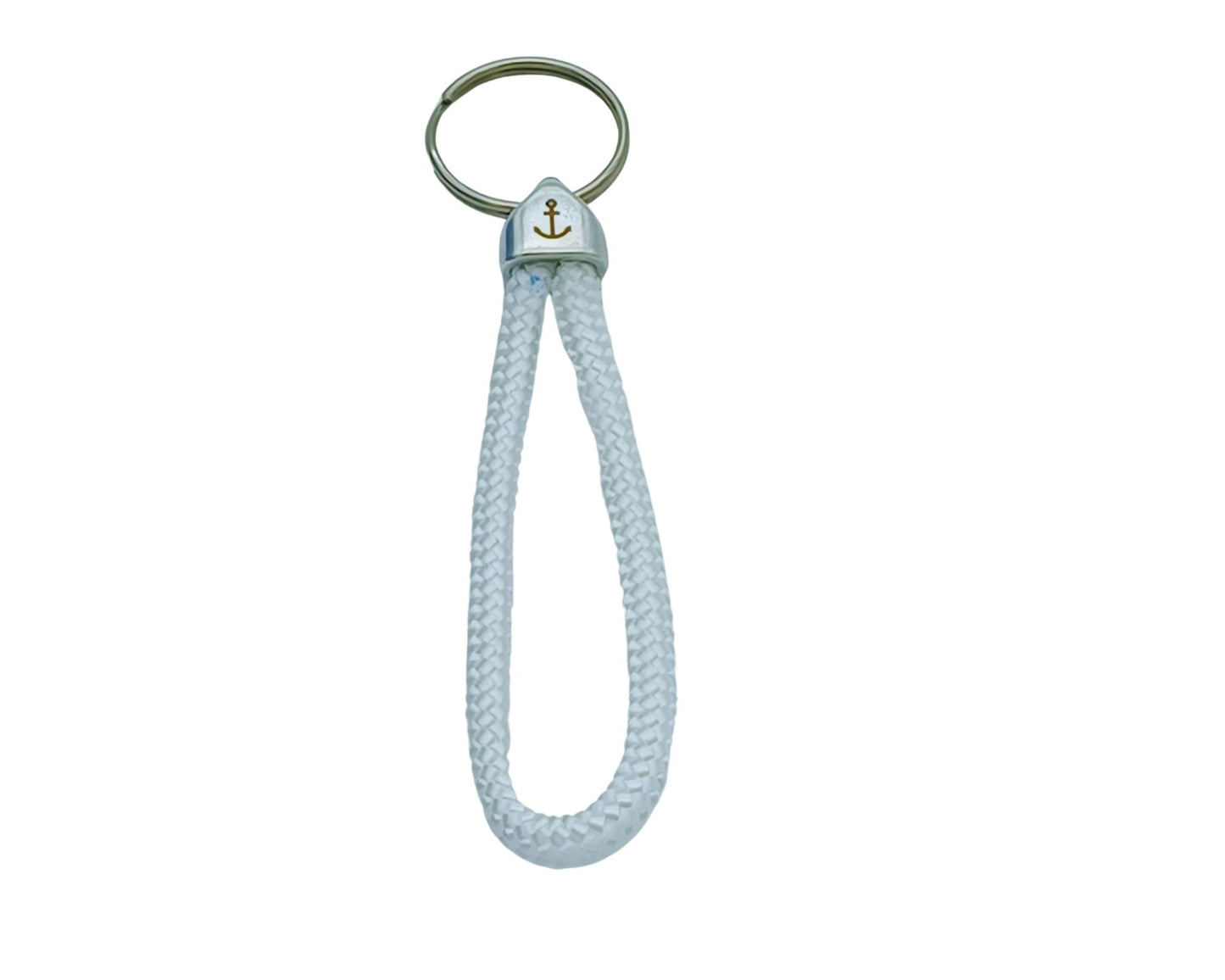 Segelseil Schlüsselanhänger 5mm Einfachschlaufe, hellblau, Anker