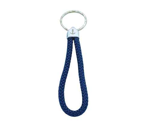 Segelseil Schlüsselanhänger 5mm Einfachschlaufe, blau, Anker
