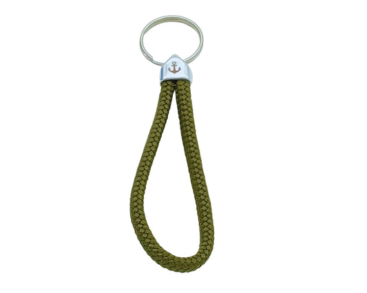 Segelseil Schlüsselanhänger 5mm Einfachschlaufe, oliv, Anker