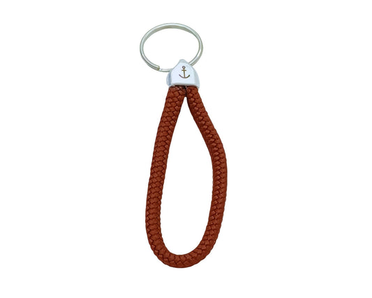 Segelseil Schlüsselanhänger 5mm Einfachschlaufe, rotbraun, Anker