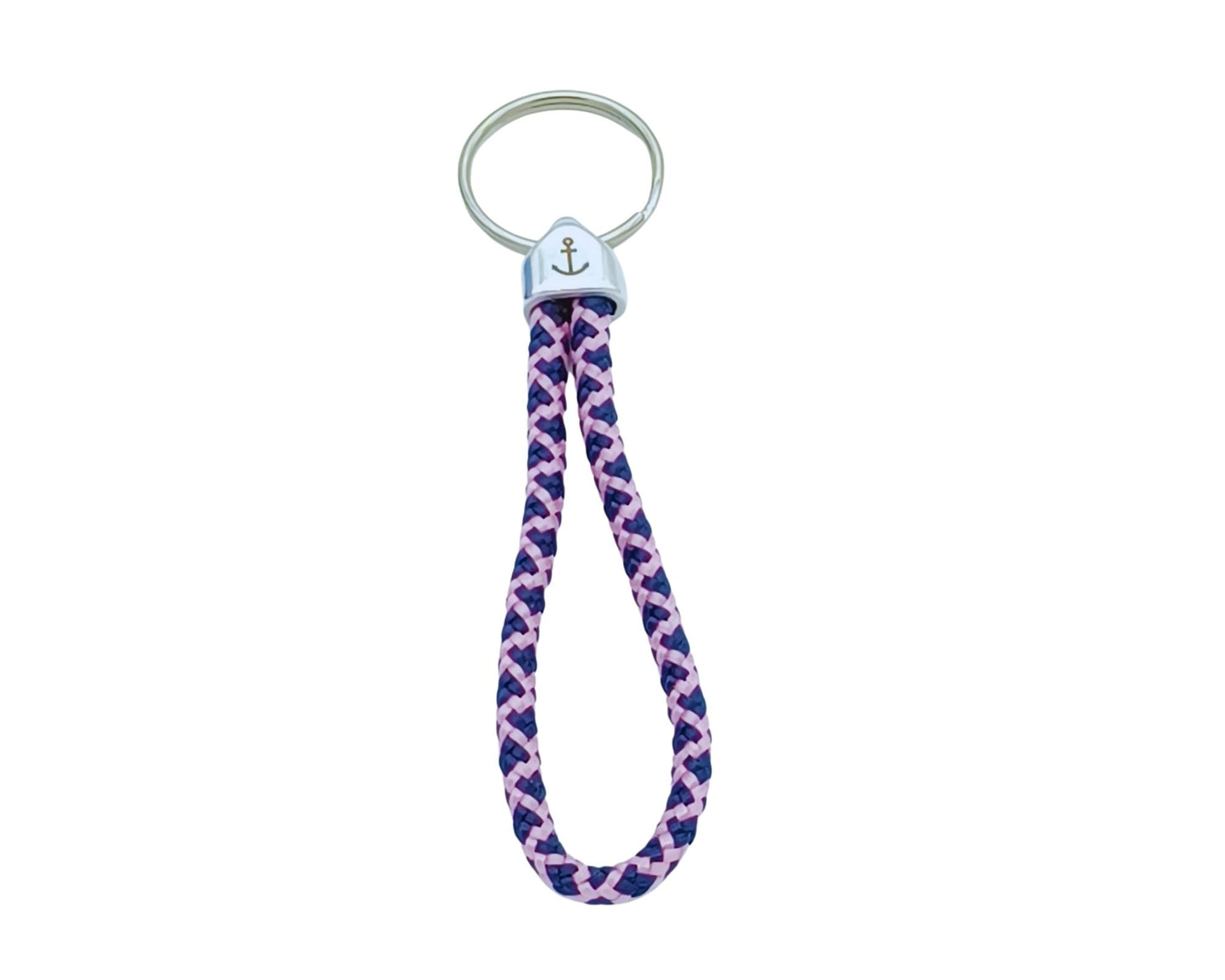 Segelseil Schlüsselanhänger 5mm Einfachschlaufe, lila rosa, Anker